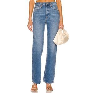 Re/Done High Rise Loose Jeans in Stoned Azul Size 25